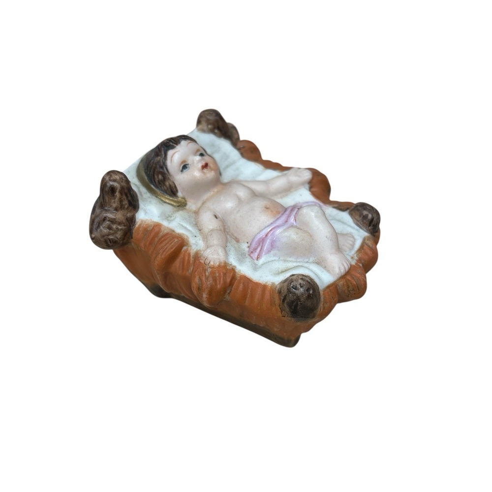 Christmas Nativity Replacement Piece BABY JESUS Porcelain Figurine 2.5" X 2"